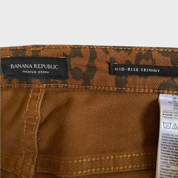 Banana Republic Premium Denim Animal Print Jeans Size 28S Women Mid-Rise Skinny - Picture 11 of 14
